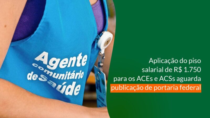 Aplicação do piso salarial de R$ 1.750 para os ACEs e ACSs aguarda publicação de portaria federal